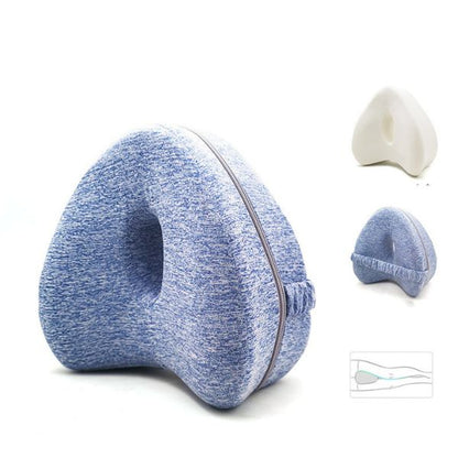 Premium Memory Foam Knee Pillow - Hip & Leg Support - Blue