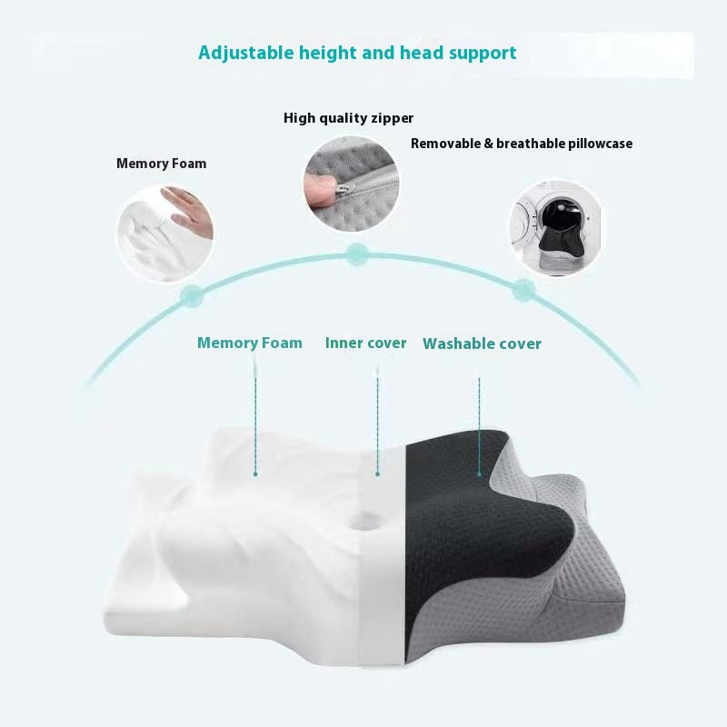 Adjustable Ergonomic Memory Foam Cervical Pillow for All Sleepers